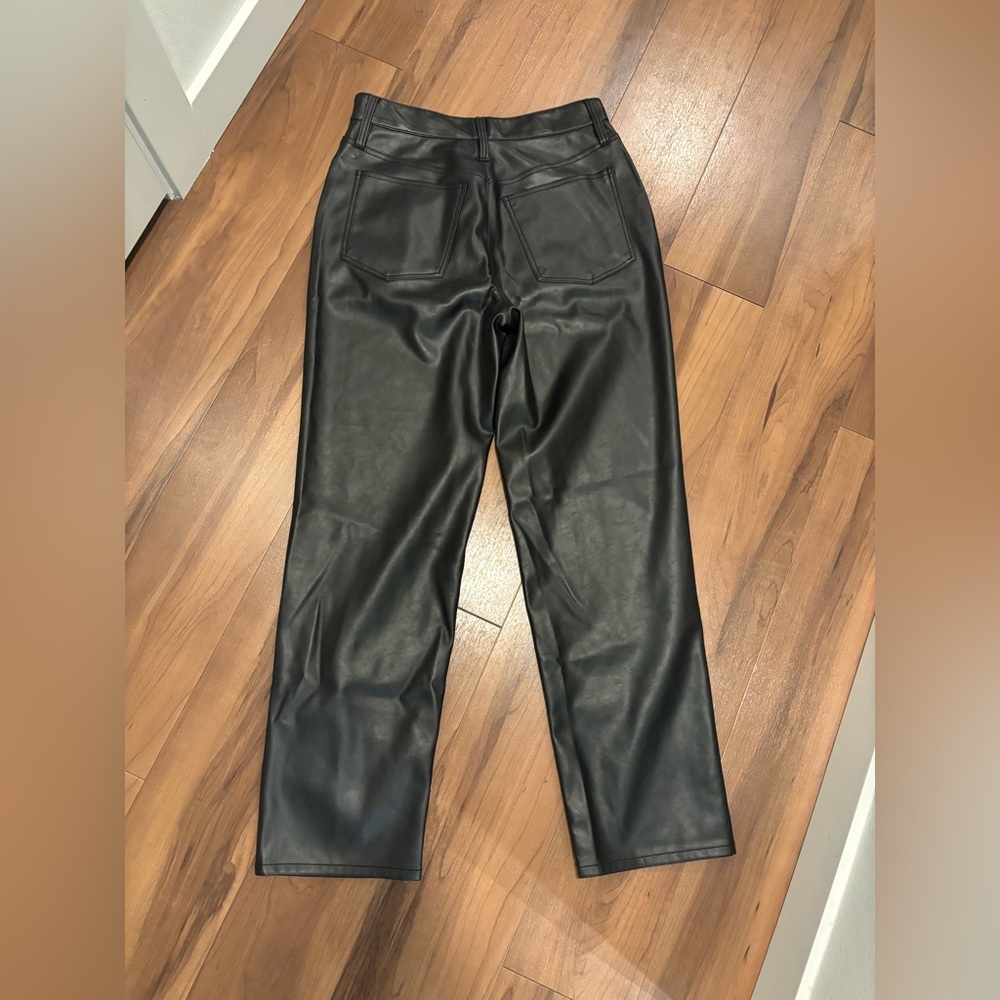 Madewell Perfect Vintage Straight Jean: Faux Leather Edition black size 27 - Picture 5 of 9